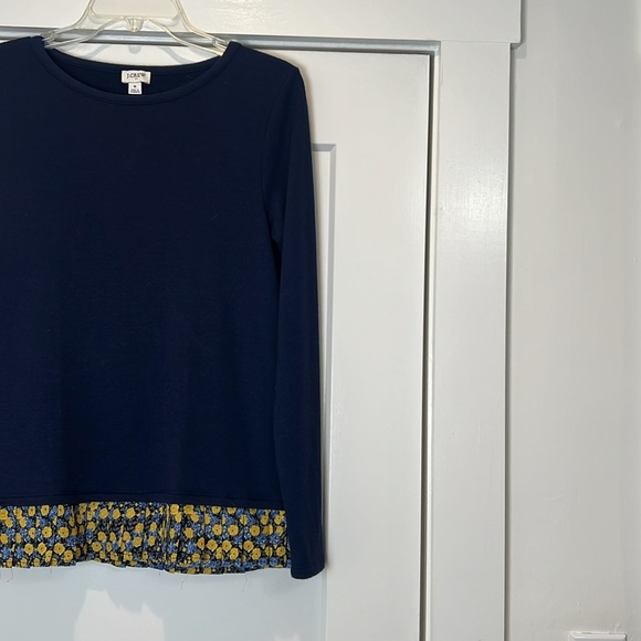 J.Crew Blue and Yellow Long Sleeve Blouse size small. - Picture 2 of 5